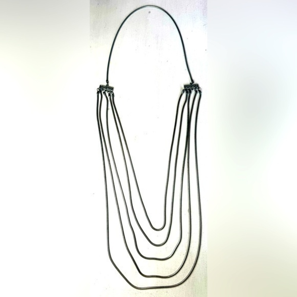 Silver 4 Strand Chain Necklace